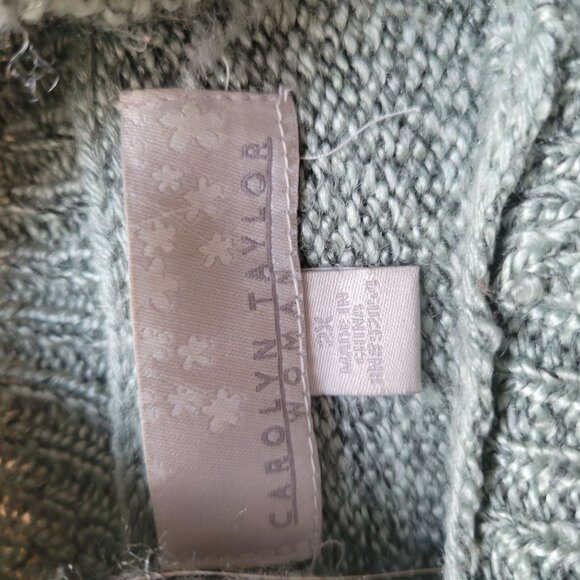 Carolyn Taylor Womens Green Cable Knit Pullover Sweater With Button Accents - Si - Picture 4 of 4